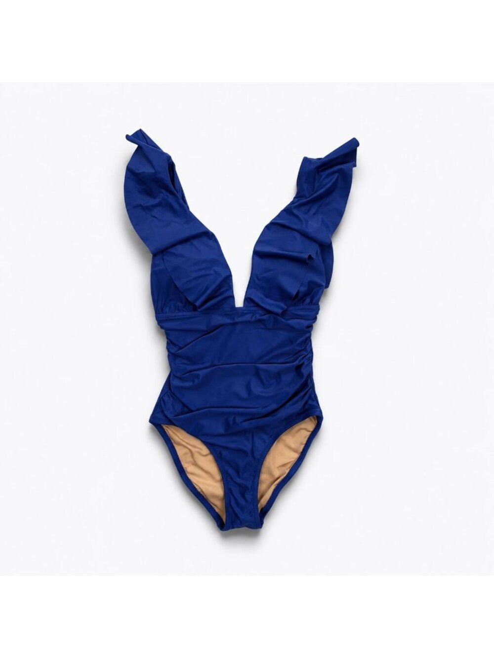 J.Crew Ruched Ruffle One-Piece Swimsuit Women's Size 4 Harbor View Blue NWT - Picture 16 of 16